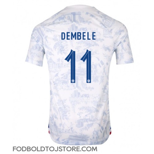 Frankrig Ousmane Dembele #11 Udebanetrøje VM 2022 Kortærmet
